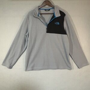The North Face 1/4 Zip Fleece Pullover Men's Large Gray